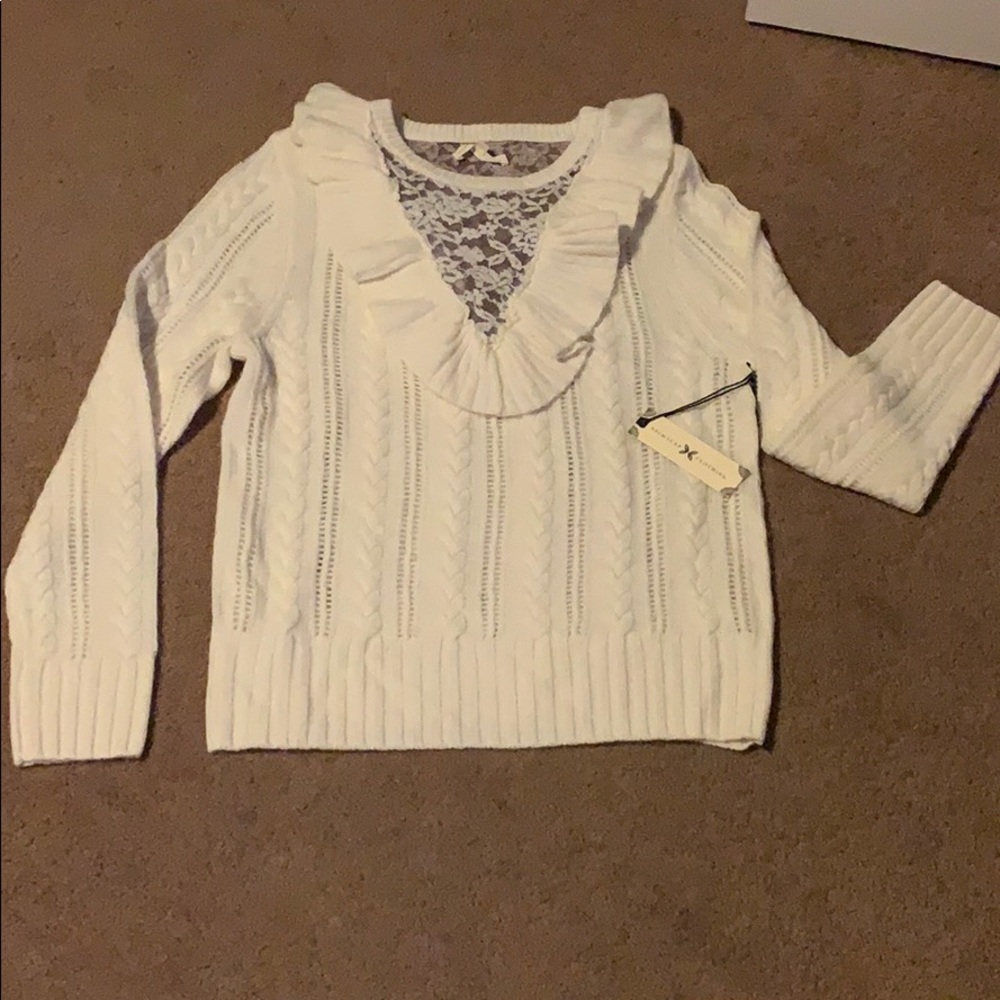 Nightcap Sweater - Lace, Ruffles, Cable Knit! 🤍